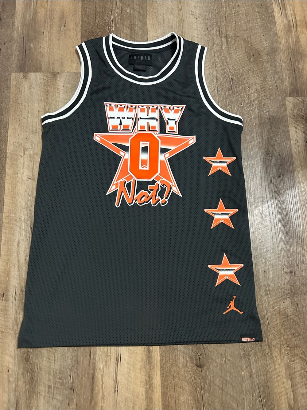 Jordan Black Mesh Basketball Jersey with White Trim